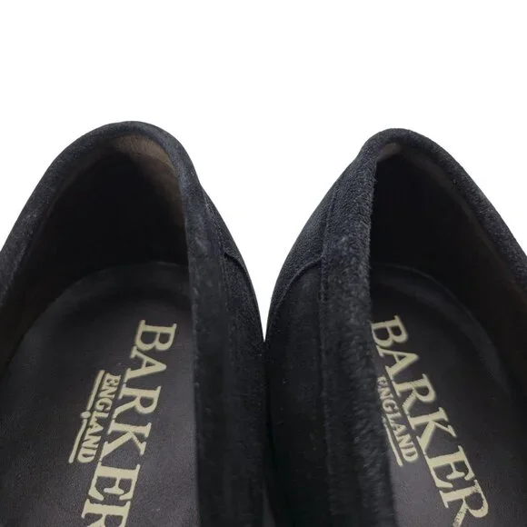 NEW Barker England UK Dress Shoes Black Suede Leather Penny Loafers Mens 11.5 - Picture 5 of 11